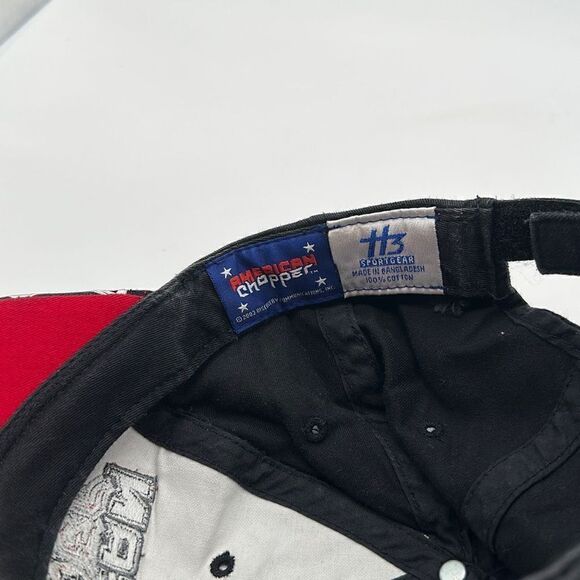 American Chopper Black Widow Hat Black Hook Loop Baseball Cap - Picture 5 of 6